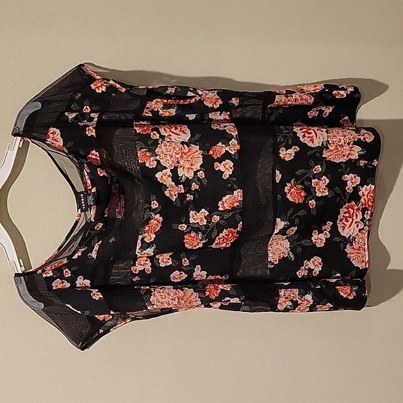 torrid Tops - ❤️ TORRID FLORAL AND MESH STRIPE TOP, 1X